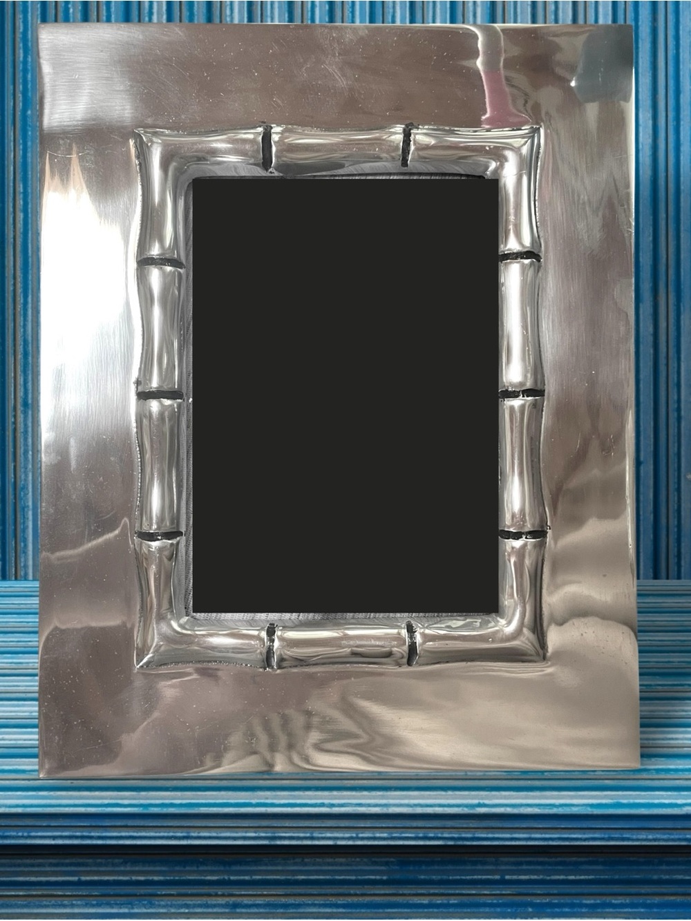 Very Heavy Cast Pewter 8.5x11” Picture Frame By Playa Products High Shine Bamboo